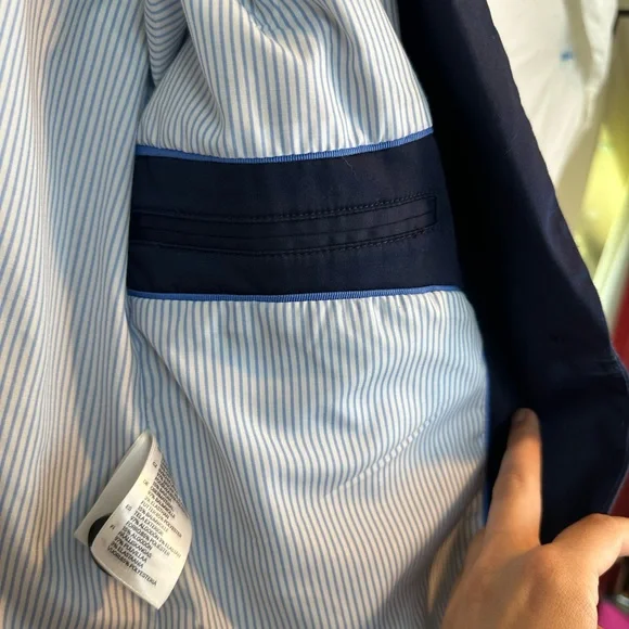 H&M Blue Blazer with Pinstripe Lining - Picture 6 of 9